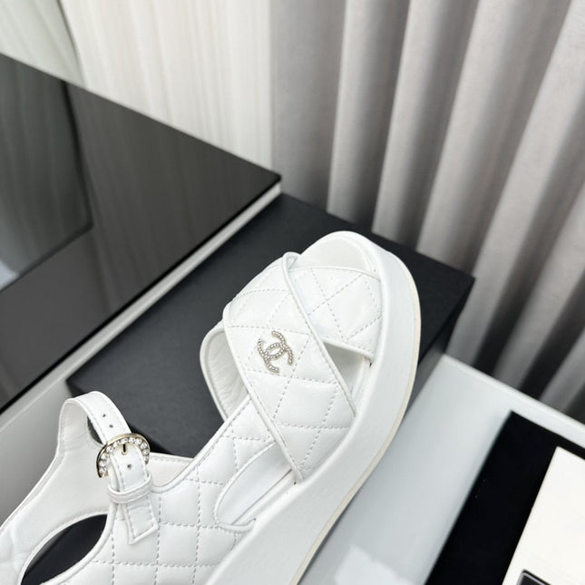 high heel sandal white quilted lambskin 95