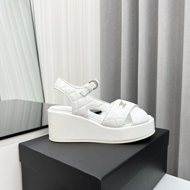 high heel sandal white quilted lambskin 95