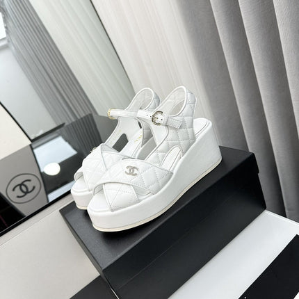 high heel sandal white quilted lambskin 95