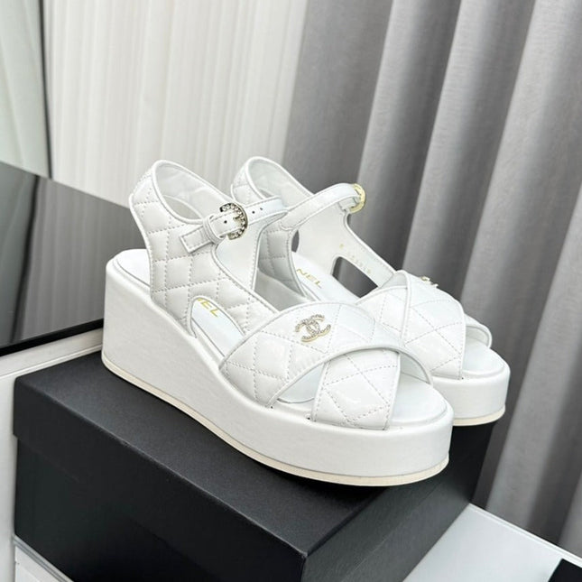 high heel sandal white quilted lambskin 95
