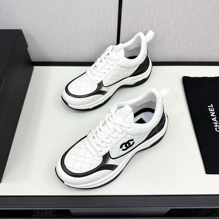 CC SNEAKER IN WHITE MIX BLACK EMBROIDERED LAMBSKIN