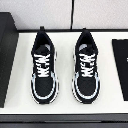 CC SNEAKER IN BLACK MIX WHITE EMBROIDERED LAMBSKIN