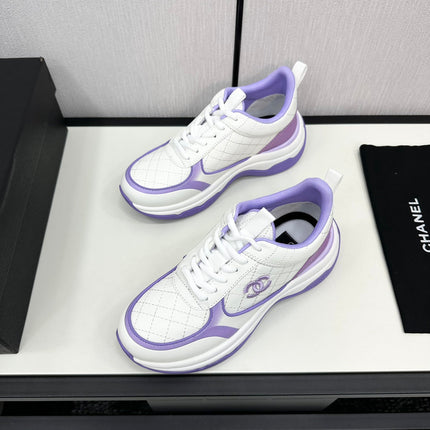 CC SNEAKER IN WHITE MIX IRIS PURPLE EMBROIDERED LAMBSKIN