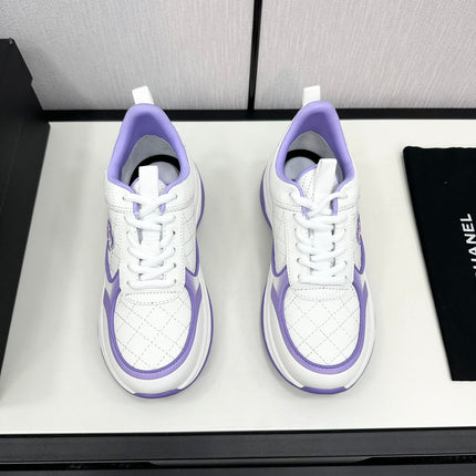 CC SNEAKER IN WHITE MIX IRIS PURPLE EMBROIDERED LAMBSKIN