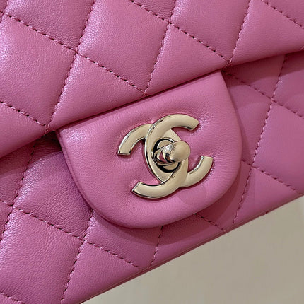 CHANEL 25S FLAP BAG 20 CM IN PINK LAMBSKIN WITH GOLD HARDWARE
