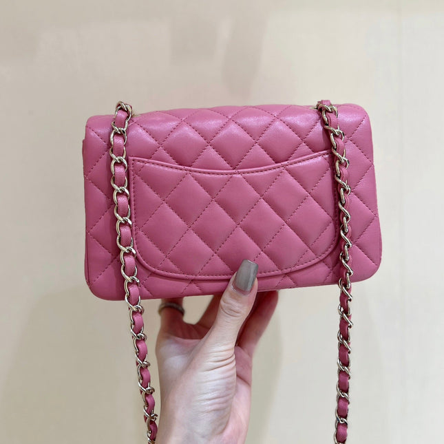 CHANEL 25S FLAP BAG 20 CM IN PINK LAMBSKIN WITH GOLD HARDWARE