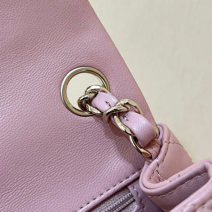 CHANEL 25S FLAP BAG 17 CM IN LIGHT PINK LAMBSKIN WITH GOLD HARDWARE