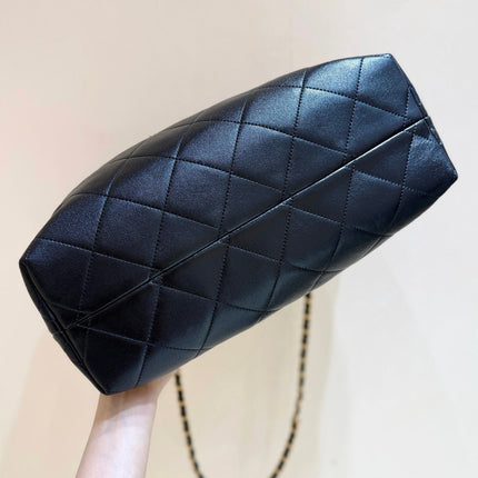 CHANEL 25S LARGE HOBO BAG 36 IN SUEDE COMBINED WITH LAMBSKIN GOLD HARDWARE