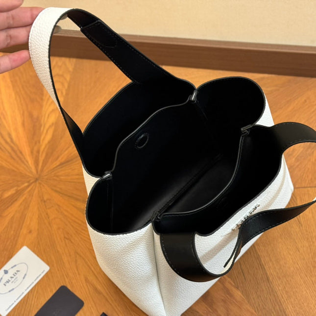 PRA 25 BASKET BAG IN WHITE CALFSKIN