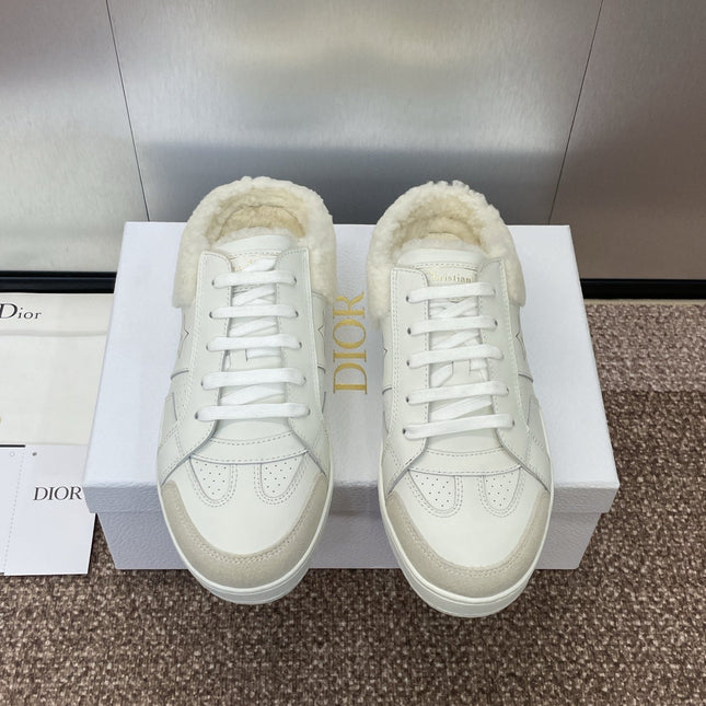 STAR SNEAKER IN WHITE CALFSKIN AND SHEARLING