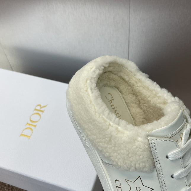STAR SNEAKER IN WHITE CALFSKIN AND SHEARLING