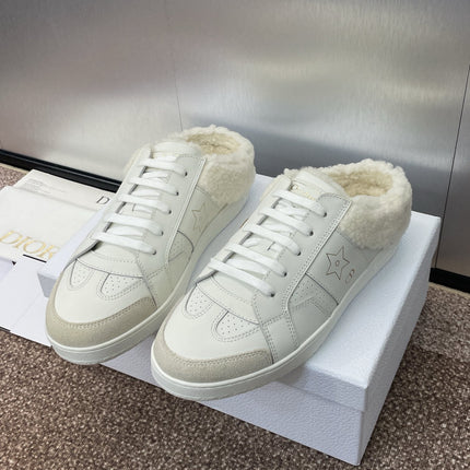 STAR SNEAKER IN WHITE CALFSKIN AND SHEARLING