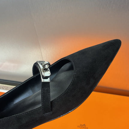 KIARA FLAT PUMP IN BLACK SUEDE