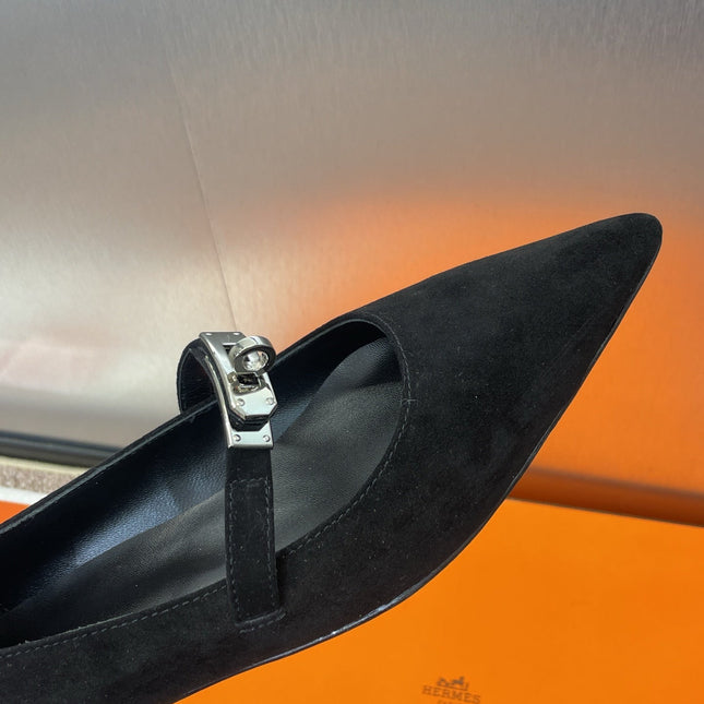 KIARA FLAT PUMP IN BLACK SUEDE