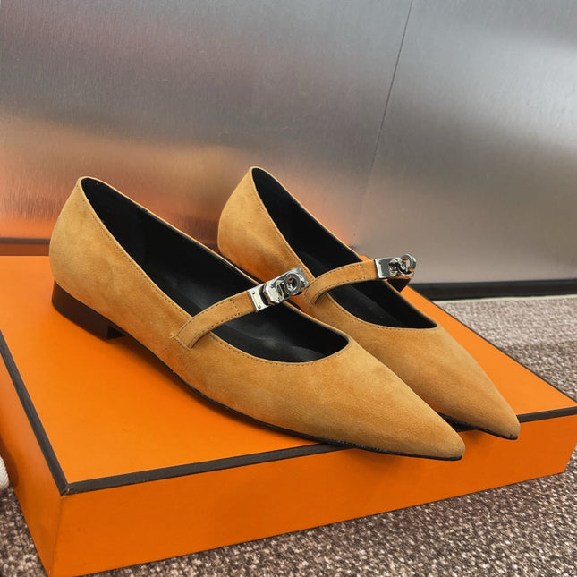 KIARA FLAT PUMP IN BRONZE BROWN SUEDE