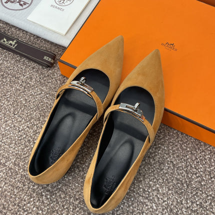 KIARA FLAT PUMP IN BRONZE BROWN SUEDE