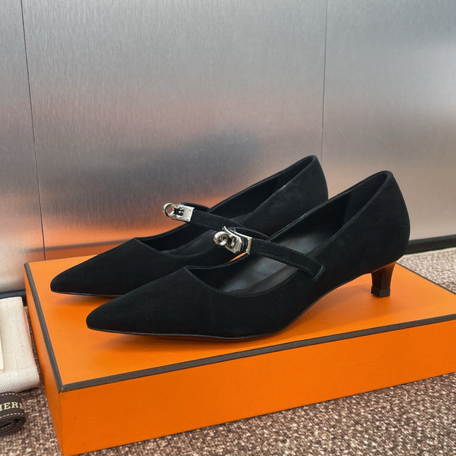 KIARA 40 MM PUMP IN BLACK SUEDE