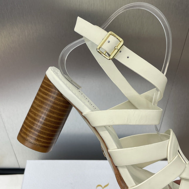 D-CLUB HIGH HEEL SLIDE 25S 80MM IN WHITE CALFSKIN