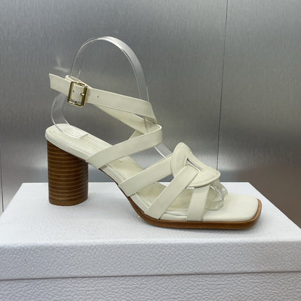 D-CLUB HIGH HEEL SLIDE 25S 80MM IN WHITE CALFSKIN