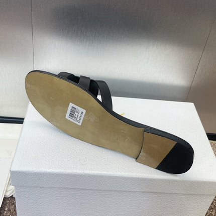 D-CLUB SLIDE SANDAL 25S IN BLACK CALFSKIN