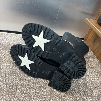 DIOR 25S D-QUEST BOOTS 45MM IN BLACK CALFSKIN