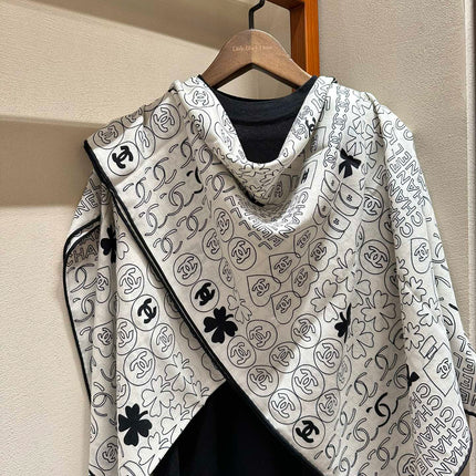SQUARE SCARF 140 CM IN WHITE MONOGRAM SILK 403998