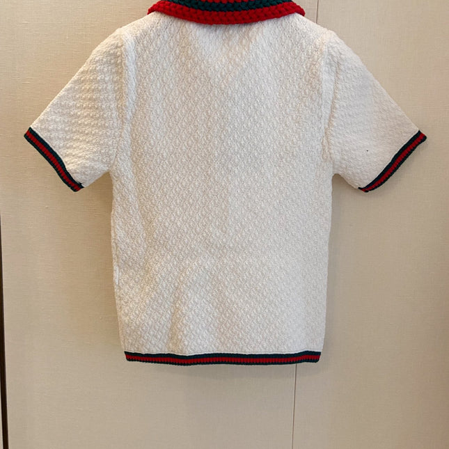 GUCCI SHORT-SLEEVE KNIT POLO SHIRT STYLE 113