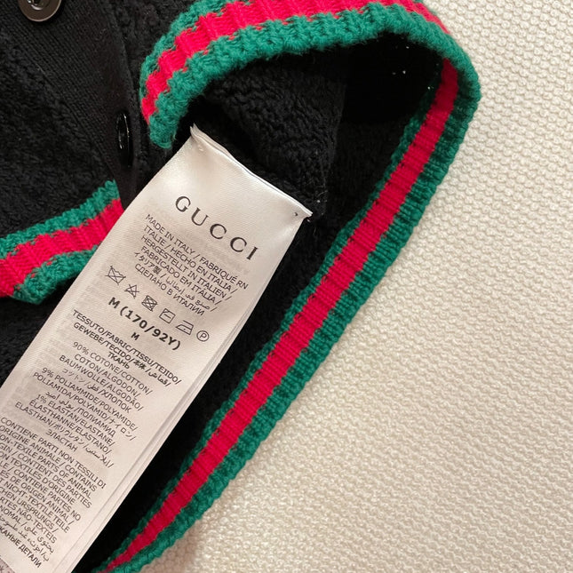 GUCCI SHORT-SLEEVE KNIT POLO SHIRT STYLE 112