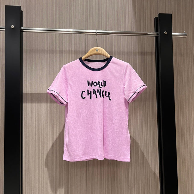 CC Embroidered Collared T-shirt Cotton