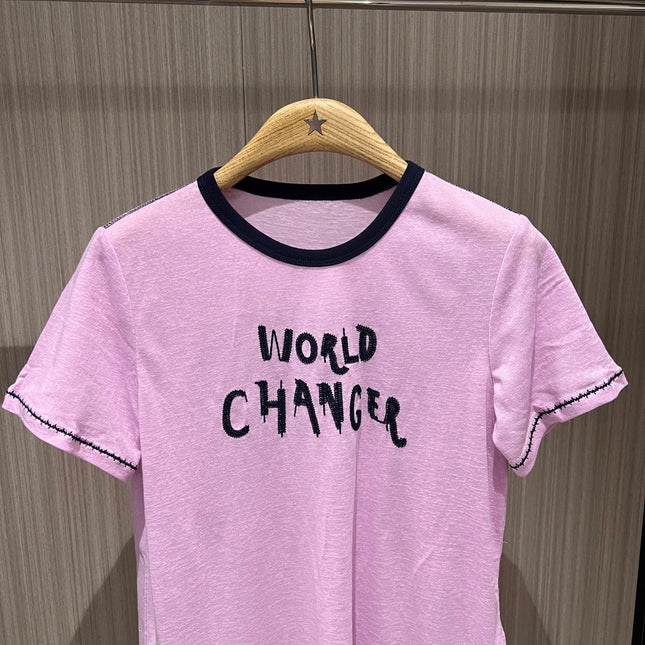 CC Embroidered Collared T-shirt Cotton