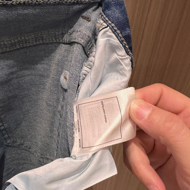 CC Diamond Double C Print Flared Jeans Blue Cotton