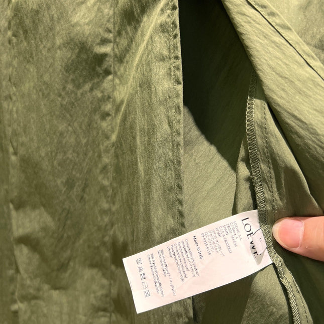 Loewe Lace-up Vest Dress Green Cotton