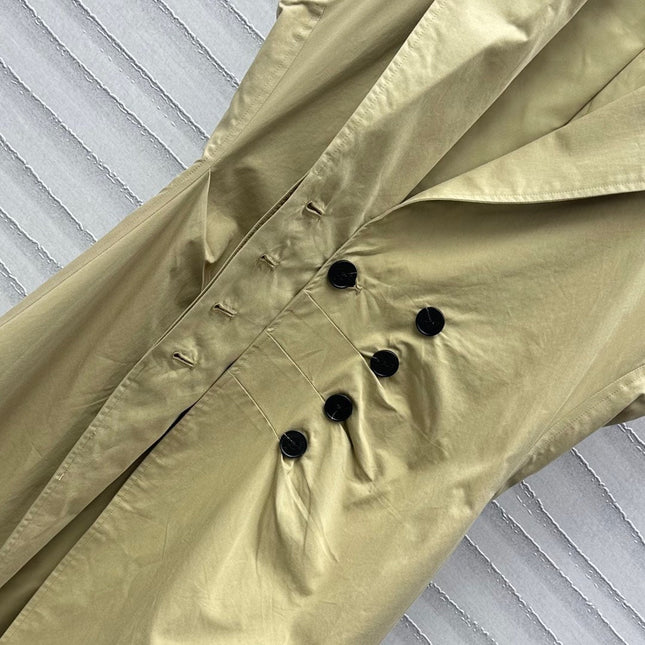 CD Mid-Length Dress Olive Cotton Gabardine