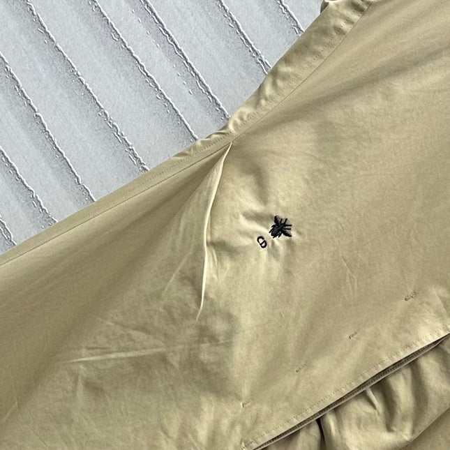 CD Mid-Length Dress Olive Cotton Gabardine