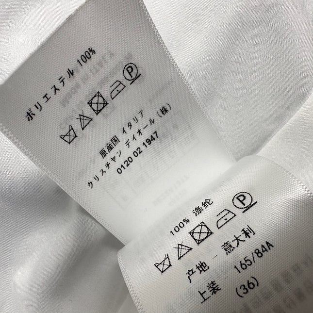 CD Short Dress White Cotton Muslin with Blue Butterfly Motif