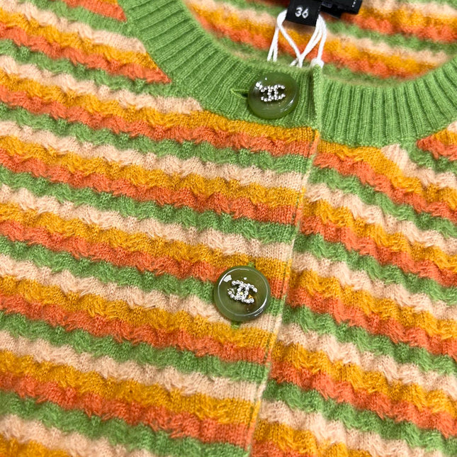 CC Short Cardigan Multicolor Wool Cashmere