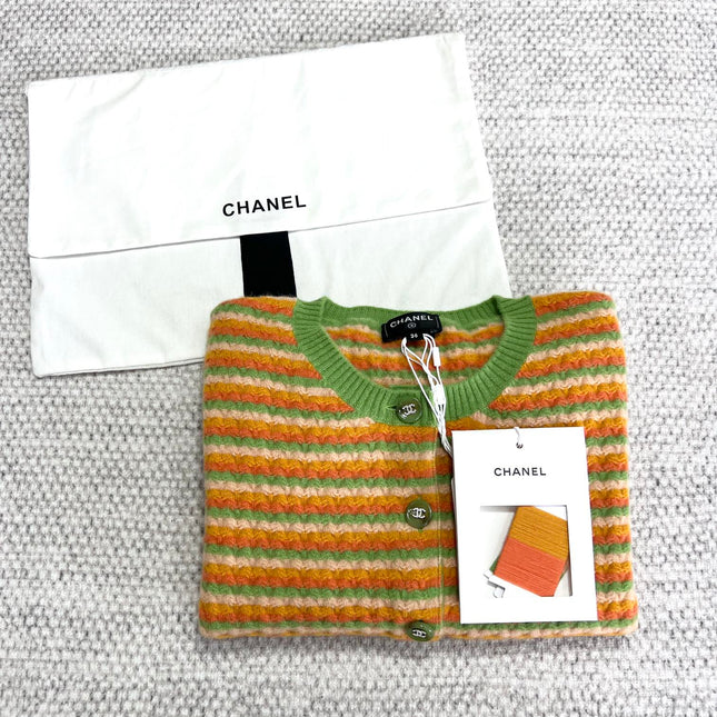 CC Short Cardigan Multicolor Wool Cashmere