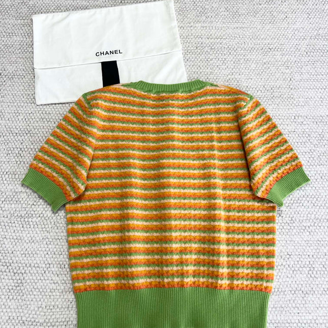 CC Short Cardigan Multicolor Wool Cashmere