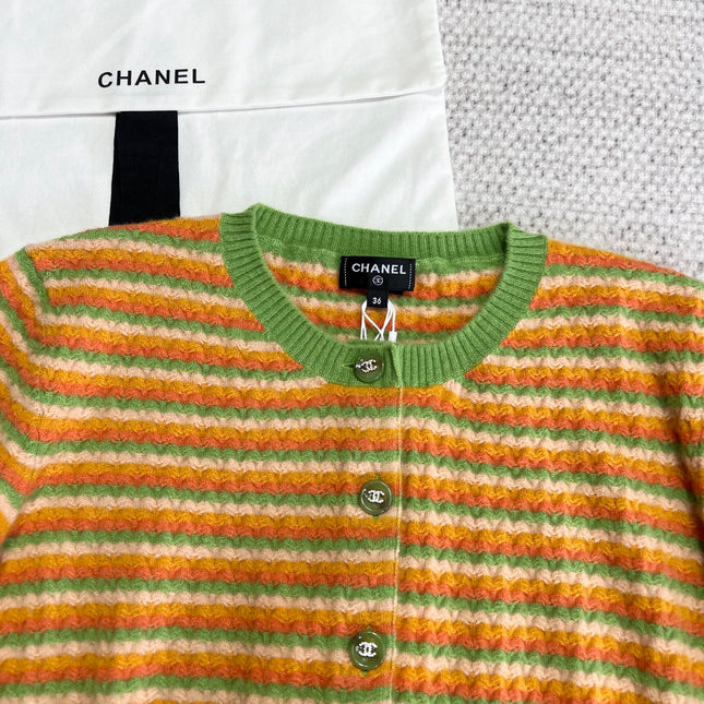 CC Short Cardigan Multicolor Wool Cashmere