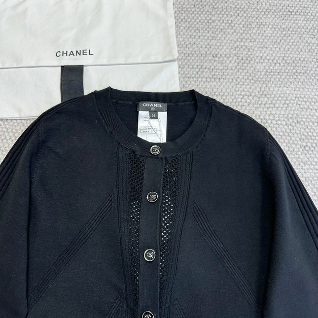 CC Cardigan In Black Wool Viscose