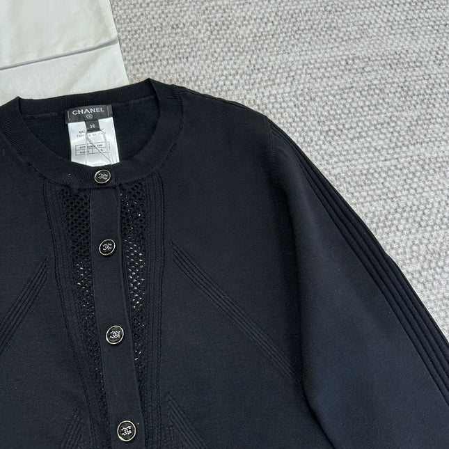 CC Cardigan In Black Wool Viscose