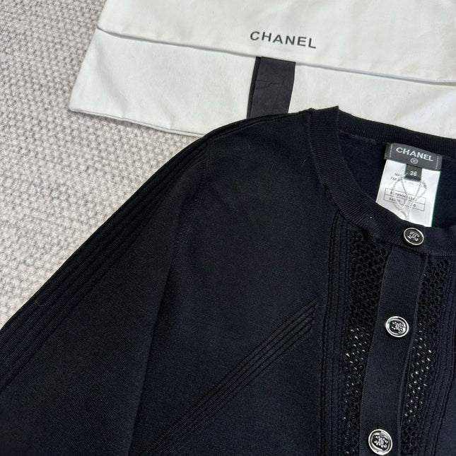 CC Cardigan In Black Wool Viscose