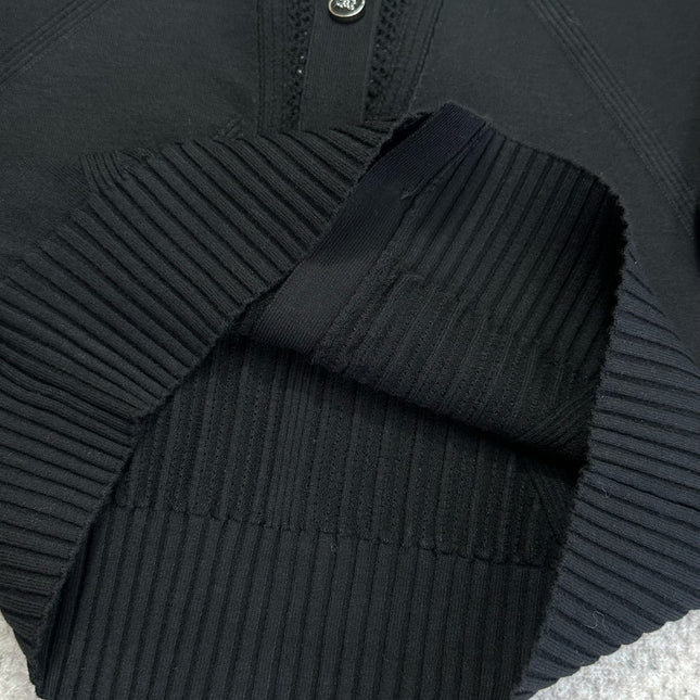 CC Cardigan In Black Wool Viscose