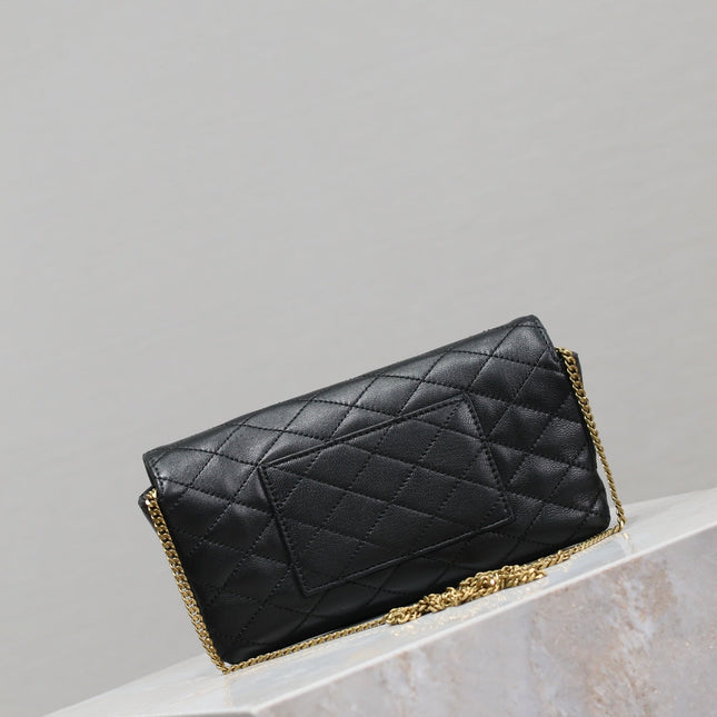 YSL 25S SAINT LAURENT GABY 19 IN BLACK QUILTED CALFSKIN GOLD HARDWRE