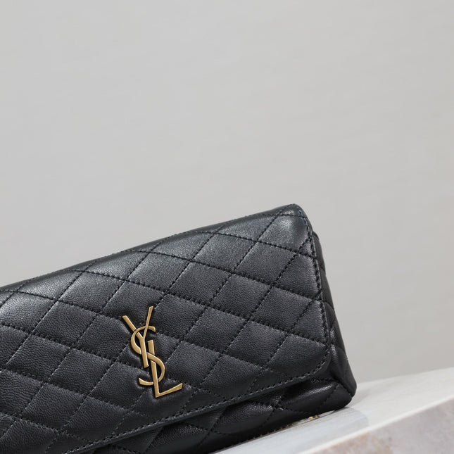 YSL 25S SAINT LAURENT GABY 19 IN BLACK QUILTED CALFSKIN GOLD HARDWRE