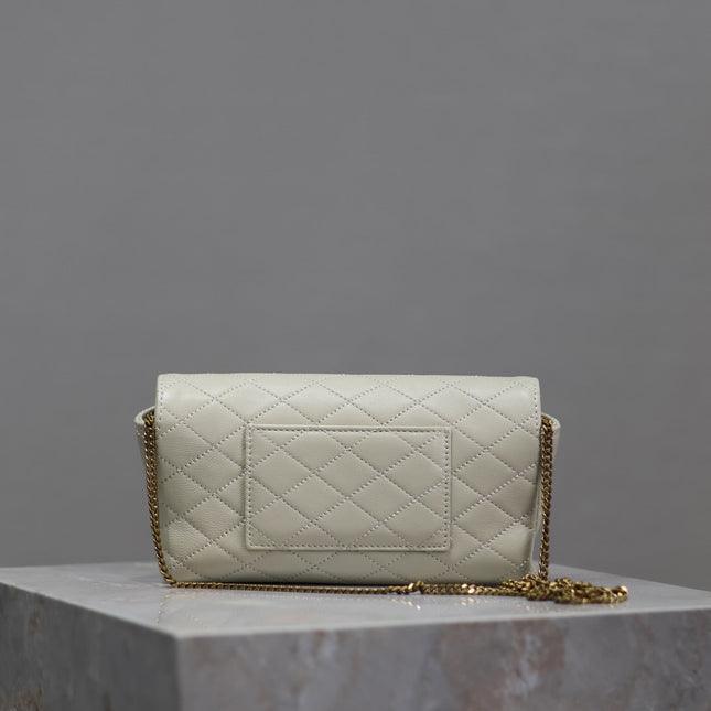 YSL 25S SAINT LAURENT GABY 19 IN BLANC VINTAGE QUILTED CALFSKIN GOLD HARDWRE