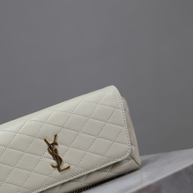 YSL 25S SAINT LAURENT GABY 19 IN BLANC VINTAGE QUILTED CALFSKIN GOLD HARDWRE