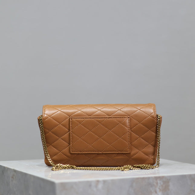 YSL 25S SAINT LAURENT GABY 19 IN FOX QUILTED CALFSKIN GOLD HARDWRE