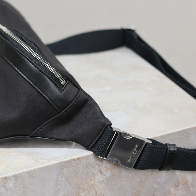 YSL 25S CLASSIC CROSSBODY BAG 26 IN BLACK CANVAS SILVER HARDWRE