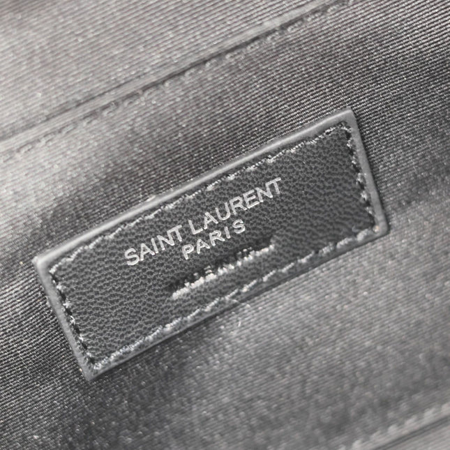 YSL 25S CLASSIC CROSSBODY BAG 26 IN BLACK CANVAS SILVER HARDWRE